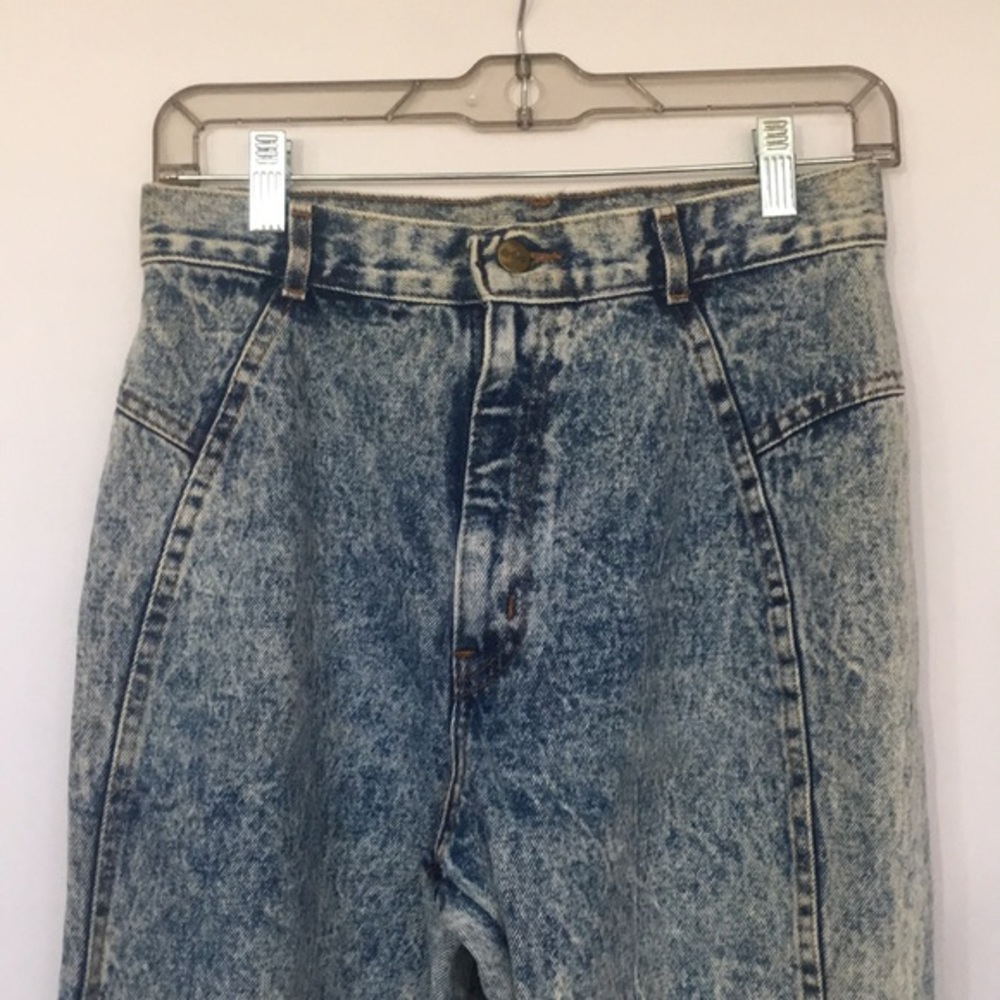 Vintage 80s Chic‎ Acid Wash High Waist Mom Jeans Made in USA Tapered Leg